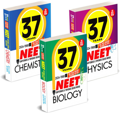 37 Years NEET Previous Year PYQs Solved Question Papers (2024-1988) | Physics, Chemistry And Biology Combo Set Of 3 Books | Chapterwise Topicwise Solutions For NEET Exam 2025 Subhash Jain; Dr. Yatindra Singh; Jayshree Ankur Shah; Dr. K.G. Ojha And Dr. Sunita(Paperback, Team Prabhat)