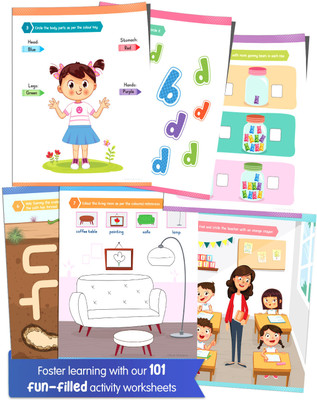 101 Activity Worksheet | English Brain Activity Book Include Drawing And Colouring, Join The Dots, Tracing, Spot Difference And Riddles(Paperback, Target Publications)