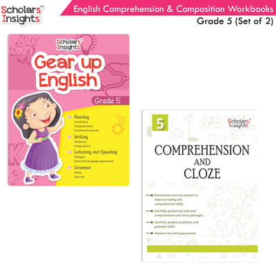 Scholars Insights Combo Set Of Comprehension & Composition English Grammar Workbooks Grade 5| Set Of 2(Paperback, Scholars Insights)