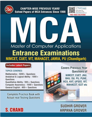 MCA Entrance Exam Book 2025 | Covers Mathematics, Analytical And Logical Ability, Quantitative Ability, Computer Awareness, General English | Previous Year Solved Question Papers PYQ | Complete Study Package | NIMCET, CUET(Paperback, Sudhir Grover)