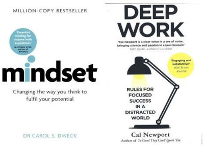 Mindset , Deep Work (Set Of Two) (Paperback, Carol Dweck & Cal Newport)(Paperback, Carol Dweck, Cal Newport)