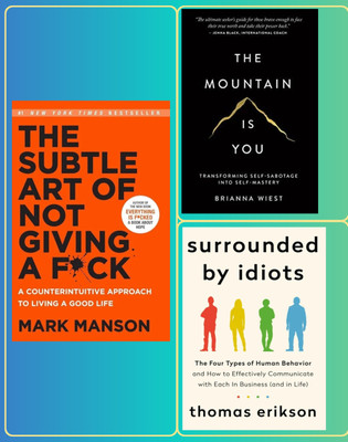Subtle Art + The Mountain Is You + Surrounded By Idiots, Combo_set(Paperback, Self help)