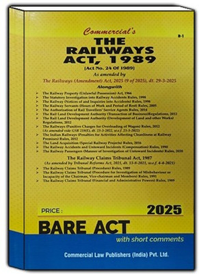 Commercial’s The Railways Act, 1989 Edition 2025(Paperback, commercial law publisher ed. Board)