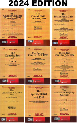Universal’s Combo Of 9 Bare Acts Indian Penal Code, Code Of Criminal Procedure, Code Of Civil Procedure, Constitution Of India, Indian Evidence Act, Limitation Act, Contract Act, Specific Relief Act And Transfer Of Property Act 2024 Edition(Paperback, Universal’s) Universal’s Combo Of 9 Bare Acts Indian Penal Code, Code Of Criminal Procedure, Code Of Civil Procedure, Constitution Of India, Indian Evidence Act, Limitation Act, Contract Act, Specific Relief Act And Transfer Of Property Act 2024 Edition(Paperback, Universal’s)