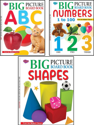 Big Picture Board Book ABC , NUMBER 1 TO 100, Shapes L Can Be Wiped Clean(Hardcover, Sawan)