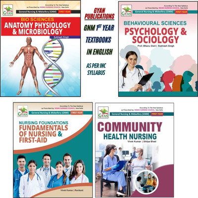 BestSellio Books | GNM 1st Year In English | INC Syllabus| Complete 4-Textbook Set| Bio-Sciences ( Anatomy, Physiology & Microbiology) 
|Behavioural Sciences( Psychology & Sociology)
|Community Health Nursing-I 
|Nursing Foundations (Fundamentals Of Nursing And First AID) Book|(HARDBOOK, Sukhvinder 