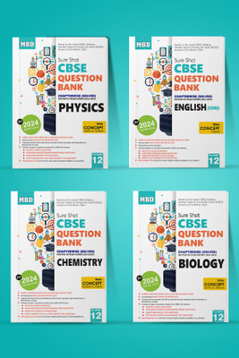 MBD Sure Shot CBSE Question Bank Class 12 Maths, Physics, Chemistry, English Core For Board Exams 2024 (Set Of 4 Books)(Paperback, Team of Editor)