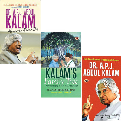 Dr. A.P.J. Abdul Kalam, Memories Never Die + Rameshwaram To Rashtrapati Bhawan, Dr. A.P.J. Abdul Kalam + Kalam's Family Tree, Ancestral Legacy Of Dr. A.P.J. Abdul Kalam (Set Of 3 Books)(Paperback, Dr. Y.S. Rajan, Dr. APJM Nazema Maraikayar, Dr. Ranjit Kumar Singh (IAS))