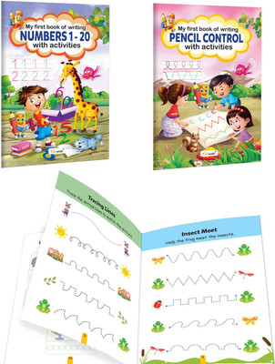 My First Book Of Writing Pencil Control And Numbers 1-20 With Activities : Toddler Tracing Numbers Workbook, Early Learners Writing Activities | Set Of 2 Writing Activity Books(Paperback, GOWOO)