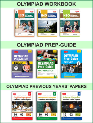 MTG Class-7 (Mathematics, Science & English) IMO-NSO-IEO Olympiad Workbook, Prep-Guide & Previous Years Papers (PYQs) With Mock Test Paper - SOF Olympiad Books For 2024-25 Exam (Set Of 9 Books)(Paperback, MTG Editorial Board)