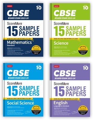 MTG CBSE ScoreMore 15 Sample Question Papers Class 10 Mathematics Standard, Science, Social Science, English (Set Of 4 Books) For 2024 Board Exam (Based On CBSE Latest Pattern)(Paperback, MTG Editorial Board)