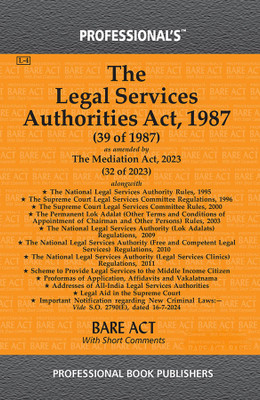 Legal Services Authorities Act, 1987 As Amended By Mediation Act, 2023(Paperback, Professional)