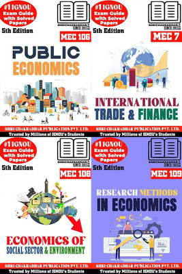IGNOU MEC 2nd Year Help Books Combo Of MEC 106 MEC 7 MEC 108 MEC 109 (5th Edition) (IGNOU Study Notes/Guidebook Chapter-Wise) For Exam Preparations With Solved Latest Previous Year Question Papers (New Syllabus) Including Solved Sample Papers IGNOU MA Economics Mec106 Mec7 Mec108 Mec109(Paperback, B
