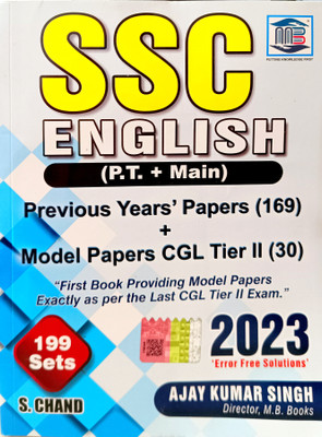 MB SSC English ( P.T. + Main ) Previous Year's Papers 169 + Model Papers CGL Tier2 -30 Sets | 199 Sets | 2023 Error Free Solutions(Paperback, Hindi, Ajay Kumar Singh)