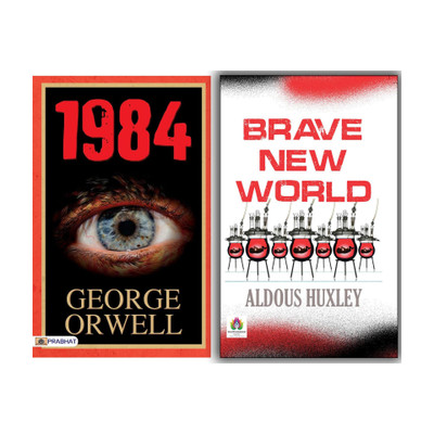 George Orwell's 1984 + Huxley's Brave New World- Dystopian Duology | Dark Realms Of Totalitarianism Surveillance And Social Control | Set Of 2 Books Aldous Huxley And George Orwell(Paperback, Aldous Huxley, George Orwell)