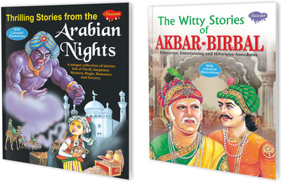 Set Of 2 Books | Tell Me A Great Story Books Of Thrilling Stories From The Arabian Nights And The Witty Stories Of Akbar-Birbal(Paperback, Manoj)