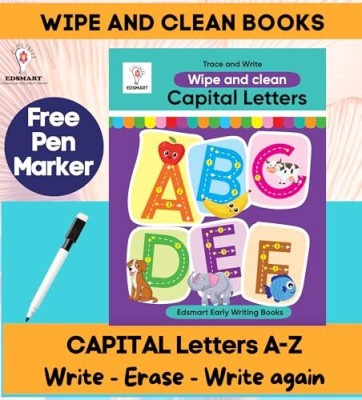 Wipe And Clean Tracing Book: Reusable Capital Letter Tracing Book For 2 Year Old| Best Pencil Control Tracing Book For Kids Activity Book With FREE Pen Included | Best Abcd Writing Practice For Kids(Paperback, EDSMART EDU SERVICES PVT LTD)