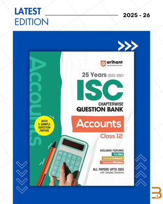 ISC Chapterwise Topicwise Question Bank English Accounts Class 12 | 25 Years Solved Papers (2025–2001) | Includes 3 Sample Papers | Value Points, Concept Enhancer And Common Mistakes | For Exam 2025-26(Paperback, Anshul Sharma (Author))