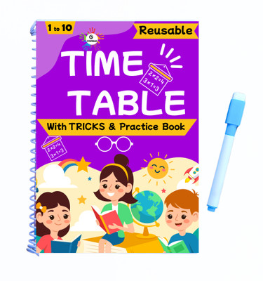 Time Table Tricks And Practice Book In Reusable - (TIME TABLE 1 To 10)-Multiplicatication Table Tricks And Activity ,Kids Can Easily Learn All Multiplcation(Spiral-bound, OWINAS)
