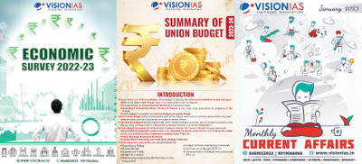 Vision IAS Monthly Current Affairs English January 2023 And Summary Of Economic Survey 2022-23 & Union Budget 2023-24 Photocopy B/W 261 Pages(Paperback, Vision IAS)