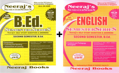B.Ed - 2nd SEMESTER - Compulsory Subject + Content And Pedagogy Of English|Set Of 2 Books|Self Study Question And Answers|As Per New CBCS Syllabus Of All Universities Of Bangalore|(Paperback, Team Of Expert Faculty, Neeraj Books)