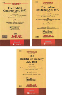 Combo Of 3 Bare Act The Indian Evidence Act 1872, India Contract Act 1872, Transfer Of Property Act 1882 Bare Act With Short Notes(Paperback, Universal)