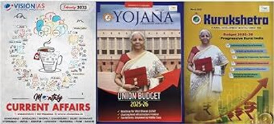 Vision IAS Current Affairs English February 2025 Photocopy B/W And Yojana Kurukshetra English March 2025(SPIRAL, VISION IAS)
