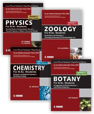 Physics,Chemistry, Zoology And Botany (Combo Of 4 Books) For B.Sc. Students Semester II - NEP 2020 Uttar Pradesh (LPSPE)(Paperback, VK AGARWAL, BP PANDEY, RL MADAN, PS HEMNE)