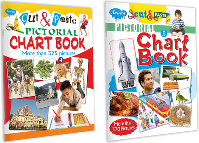 Pictorial Chart Book - 4 and 5 book for kids : Kids craft book, Cut-out activity book, Activity book for kids, Cut and paste book | Pack of 2 book for kids(Paperback, SAWAN)