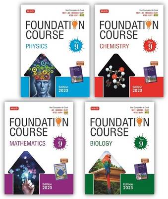 MTG Foundation Course Class 9 (Physics, Chemistry, Mathematics & Biology) 4-Books Set - Your Companion To Crack NTSE-NVS-KVPY-BOARDS-IIT JEE-NEET-NSO Olympiad Exam, Based On Latest Pattern-2023