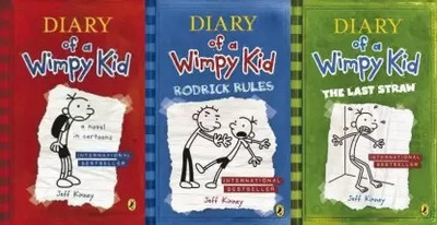 Set Of 3 Books Diary Of A Wimpy Kid, Rodrick Rules, The Last Straw)(Paperback, Kinney Jeff)