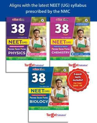37 Years NEET 2025 PCB (Physics, Chemistry, Biology) Chapterwise Previous Year Solved Question Paper| Topicwise MCQs With Solutions | 1988 To 2024 | As Per Latest Syllabus Prescribed By NMC | Set Of 3(Paperback, Content Team at Target Publications)
