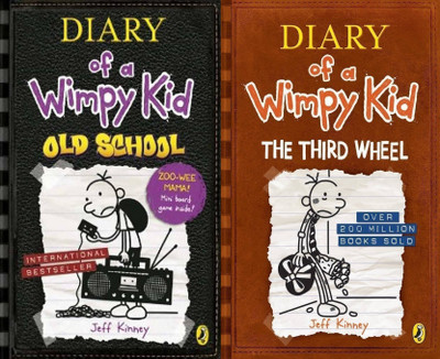 Diary Of A Wimpy Kid: The Third Wheel + Diary Of A Wimpy Kid: Old School(Paperback, Jeff Kinney)