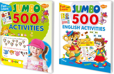 Fun & Learn Jumbo 500 Activity And English Activity Book For Kids : Children Activity Book, Learning Activity Book, Activity Book For Kids | Combo Of 2 Activity Books(Perfect Binding, Manoj Publications Editorial Board)