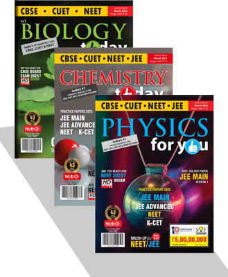 MTG Monthly Magazines Of March 2025 - Physics For You, Chemistry Today, Biology Today For NEET Exam 2025(Paperback, MTG Editorial Board)