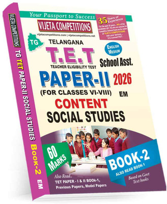 TG TET 2026 Paper-II SA Content Social Studies (For Classes VI-VIII) 60 Marks Book-2 ( English Medium)(Paperback, Vijeta Competition Editorial Board)
