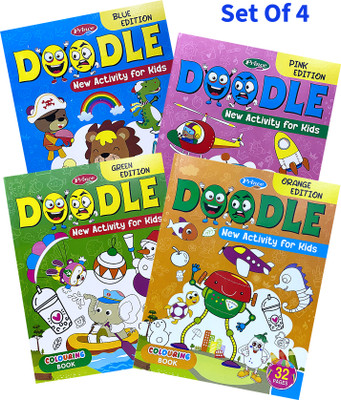 Doodle New Activity And Colouring Book For Kids – Set Of 4 Colourful Editions (128 Pages) By AP SINHA | Fun Learning Pack For Kids(Paperback, AP SINHA)