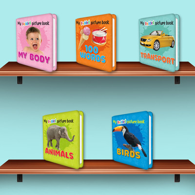 Set Of 5 MY PADDED PICTURE BOOK My Body, Transport, 100 Words, Animals And Birds| A Ultimate Combo Of 5 Picture Books For Children's Learning(Hardcover, Sawan)