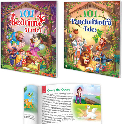101 Bedtime Stories And 101 Panchatantra Tales (Ages 3-12) (Paperback) : Illustrated Bedtime Stories And Fables, Popular Kids Storybook Gift Pack | Set Of 2 Story Books(Paperback, GOWOO)