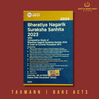 Bharatiya Nagarik Suraksha Sanhita 2023 - Bare Acts - Taxmann - NEw Criminal Laws(Paperback, Taxmann)