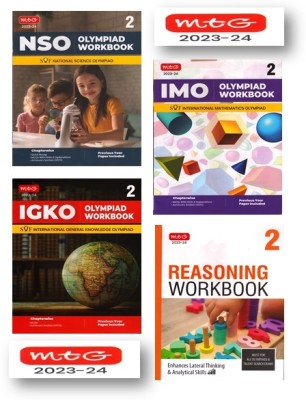 Mtg National Science Olympiad. , International Mathematics Olympiad, Inter. G.K. Olympiad & Reasoning Work Book -Class 2nd ( Combo Pack-Set Of 4 Books)-Edition-2023-24(Paperback, MTG CBSE EXPEART TEAM)