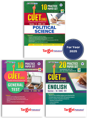 CUET (UG) 2025 Practice Paper Set | Political Science, General Test And English | Includes Previous Year Solve Questions Papers | 3 Books(Paperback, Target Publications)