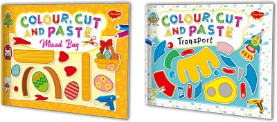 Colour, Cut And Paste Book | Pack Of 2 Books (V2)(Paperback, Sawan)