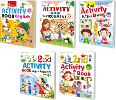 Kids Activity Books Age 4+ Pack Of 5 Books | English,Enviroment,Logical Reasoning,Maths & Good Habbits(Paperback, Manoj)