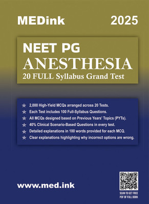 NEET PG Anesthesia 20 Grand Test 2025 Edition(Paperback, MCQGPT)