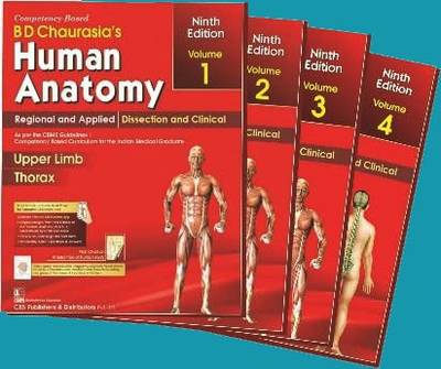 B D CHAURASIA'S HUMAN ANATOMY 9th Ed, 4 Volume Set (PB - 2023)