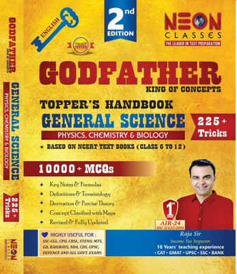 GENERAL SCIENCE Physics Chemistry Biology | Godfather King Of Concepts | Topper's Handbook |1000+ MCQs 225+ Tricks | 2nd Edition(Paperback, Raja Sir) GENERAL SCIENCE Physics Chemistry Biology | Godfather King Of Concepts | Topper's Handbook |1000+ MCQs 225+ Tricks | 2nd Edition(Paperback, Raja Sir)