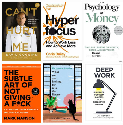 Generic Set. Can't Hurt Me + Hyperfocus + The Subtle + The Psychology Of Money + Deep Work + What Are You Looking For Is In The Library + COMBO SET 6 Books(Paperback, Self help)
