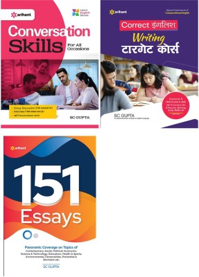 Correct English Writing Target Course, Conversation Skills For All Occasions And 151 Essay (Combo Set Of 3 Books)(Paperback, Multiple Authors)