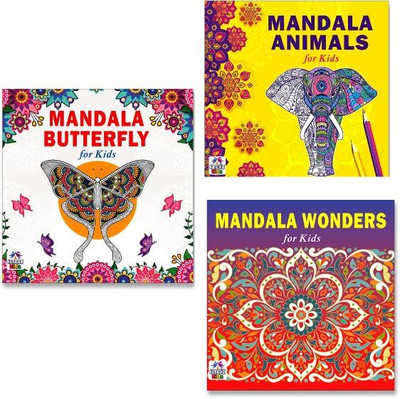 Beautiful Butterfly + Amazing Animals + Amazing Wonders Mandala Art Designs Colouring Books | Butterfly Art | Animal Kingdom | Magic Wonders | Mandala Designs | Fun Illustrations | Nature Art (Set Of 3 Books)(Paperback, Namaskar Kids)